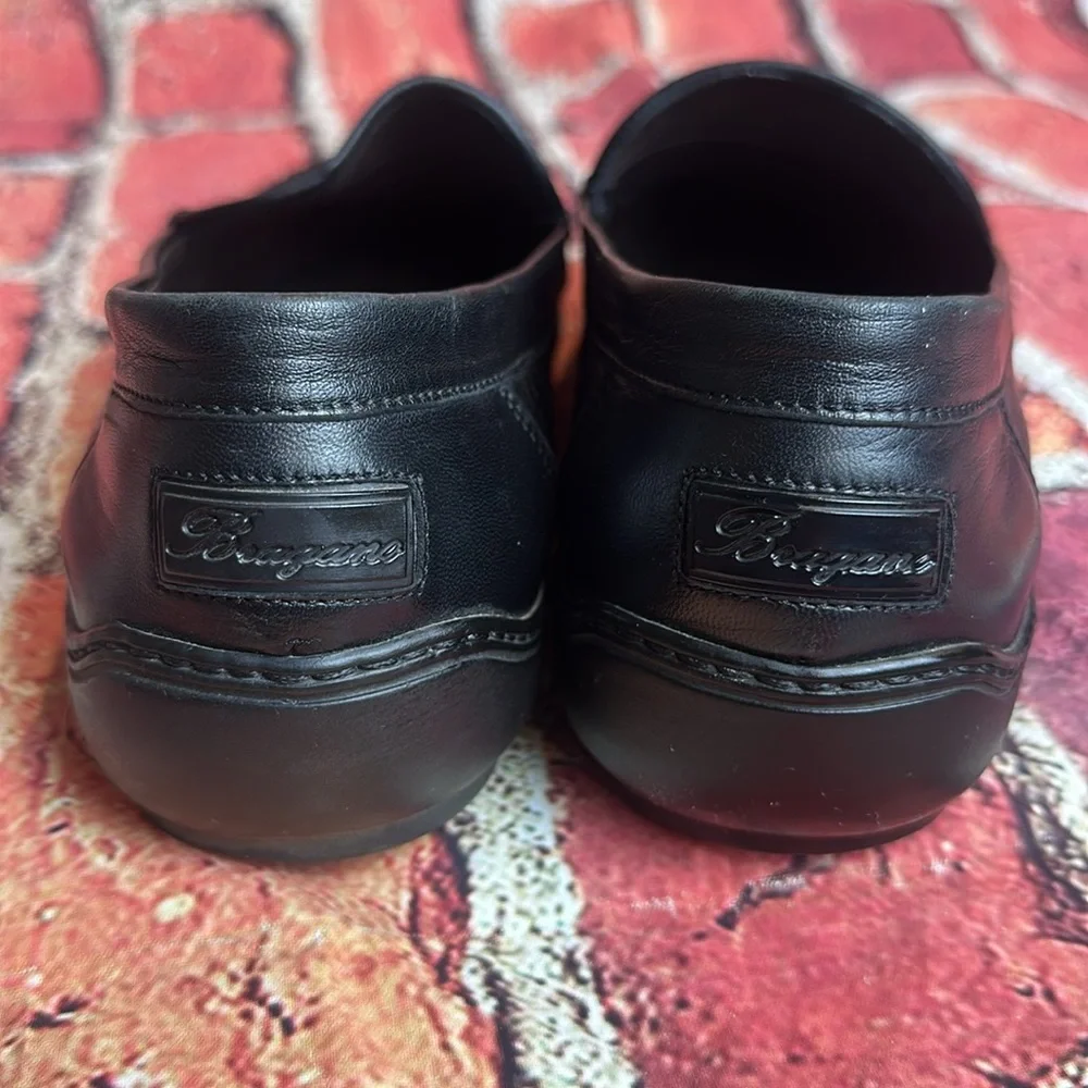 Vintage BRAGANO- BLACK Soft LEATHER Loafer made in ITALY Men's 10 M